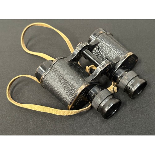 9219 - WW2 British Binoculars, Prismatic No.2 MkII x 6. Serial number 143773. Maker marked and dated 