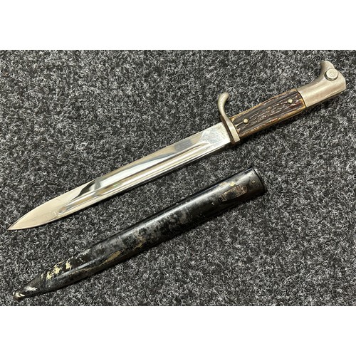 9226 - WW2 Third Reich Extra-Seitengewehr Private Purchase Parade Bayonet with plated, single edged fullere... 