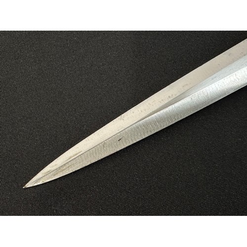 9227 - WW2 Third Reich Heer Officers Dienstdolch dagger with double edged blade 255mm in length. Maker mark... 