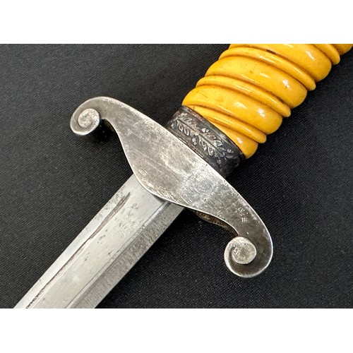 9227 - WW2 Third Reich Heer Officers Dienstdolch dagger with double edged blade 255mm in length. Maker mark... 