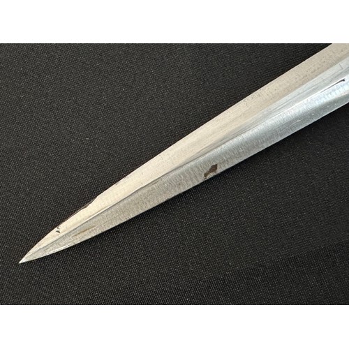 9227 - WW2 Third Reich Heer Officers Dienstdolch dagger with double edged blade 255mm in length. Maker mark... 