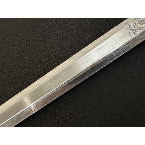 9228 - WW2 Third Reich Heer Officers Dienstdolch dagger with double edged blade 254mm in length, maker mark... 