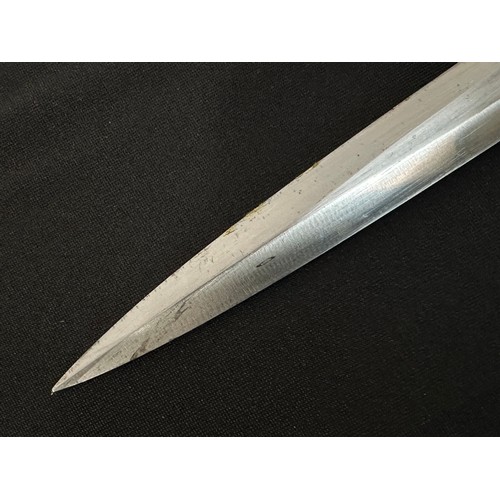 9228 - WW2 Third Reich Heer Officers Dienstdolch dagger with double edged blade 254mm in length, maker mark... 