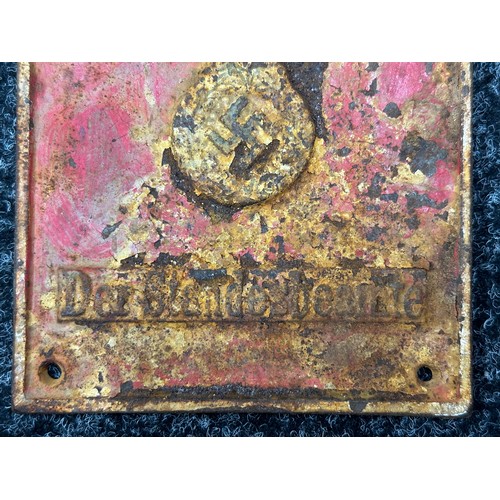 9231 - WW2 Third Reich Cast Iron Wall Plaque 