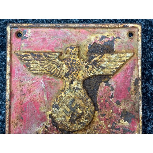 9231 - WW2 Third Reich Cast Iron Wall Plaque 