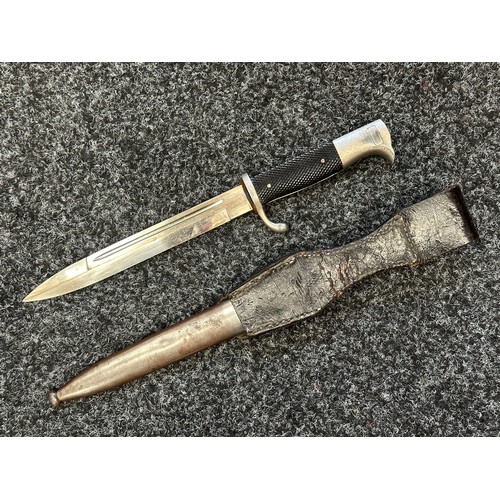 9232 - WW2 Third Reich Heer Parade Bayonet with single edged fullered plated blade 197mm in length, maker m... 