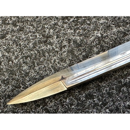 9232 - WW2 Third Reich Heer Parade Bayonet with single edged fullered plated blade 197mm in length, maker m... 