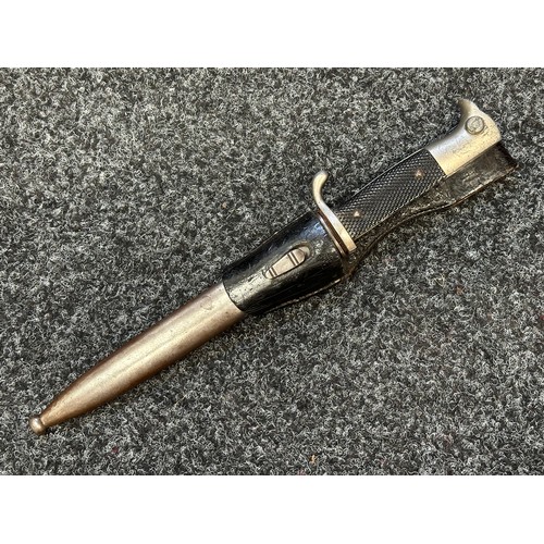 9232 - WW2 Third Reich Heer Parade Bayonet with single edged fullered plated blade 197mm in length, maker m... 