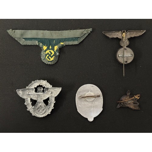 9234 - WW2 Third Reich badges and insignia: Kreigsmarine Cap Eagle & Cockade on stick pin, KM Bevo Coastal ... 