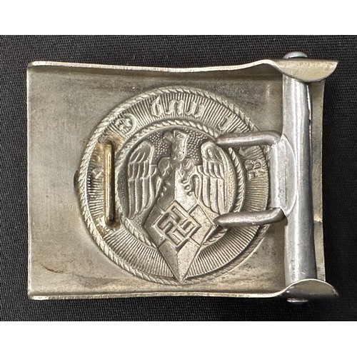 9237 - WW2 Third Reich Hitler Jugend Koppelschloss Hitler Youth Belt Buckle. Early nickle finish, unmarked ... 