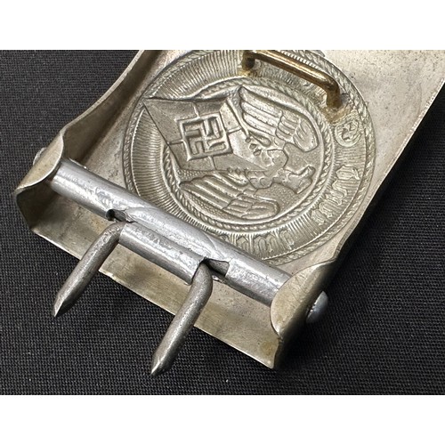 9237 - WW2 Third Reich Hitler Jugend Koppelschloss Hitler Youth Belt Buckle. Early nickle finish, unmarked ... 