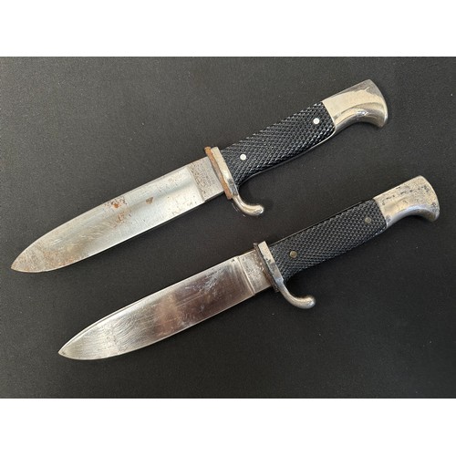 9284 - Pair of Post War HJ Style Boy Scout Knifes. One is maker marked 