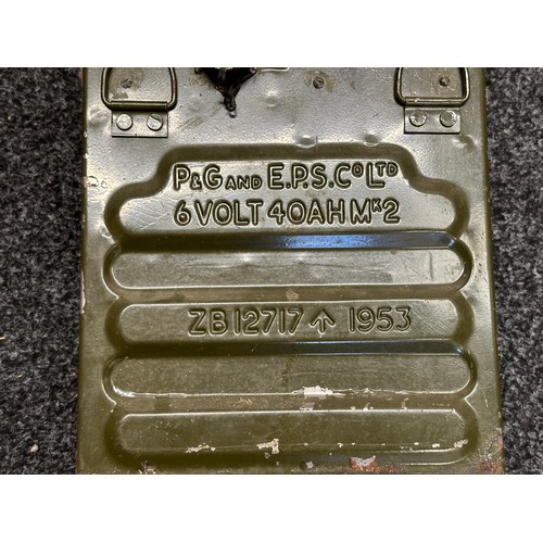 9288 - Mixed militaria to include: Post War British Army Wireless Battery ZB127174. 6 Volt, 40 AH MK2. Make... 