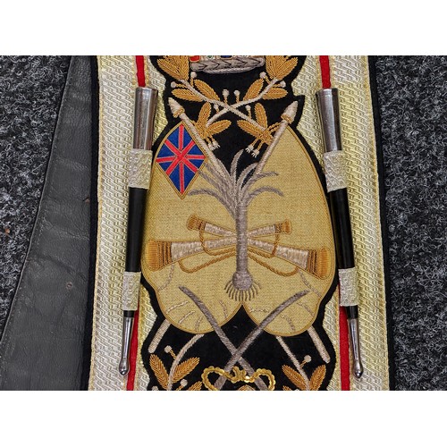ERII Welsh Guards Drum Majors Bullion Wire Hand Embroidered Sash. Last