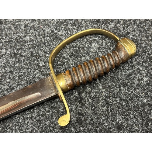 9320 - Victorian Police Officer Hanger with curved fullered blade 590mm in length. No makers mark. Brass gu... 