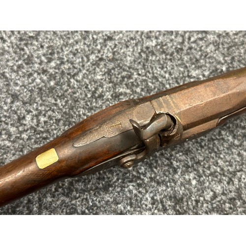 9323 - A single barrel percussion cap shotgun with 825mm long barrel. Bore approx. 23mm. Action holds at bo... 