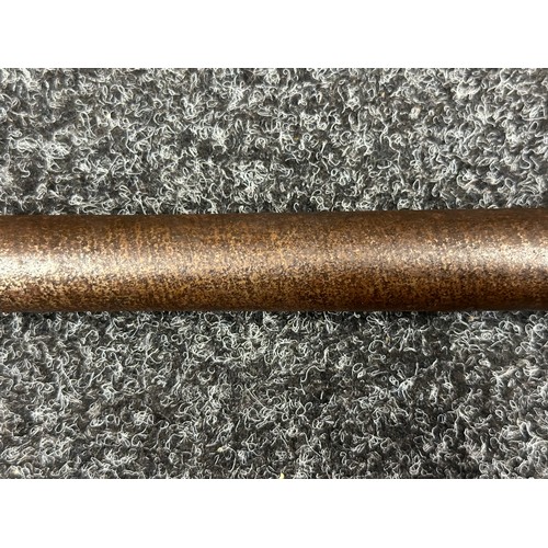 9323 - A single barrel percussion cap shotgun with 825mm long barrel. Bore approx. 23mm. Action holds at bo... 