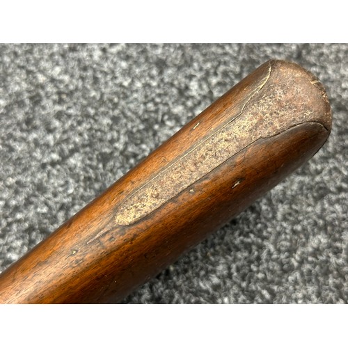 9323 - A single barrel percussion cap shotgun with 825mm long barrel. Bore approx. 23mm. Action holds at bo... 