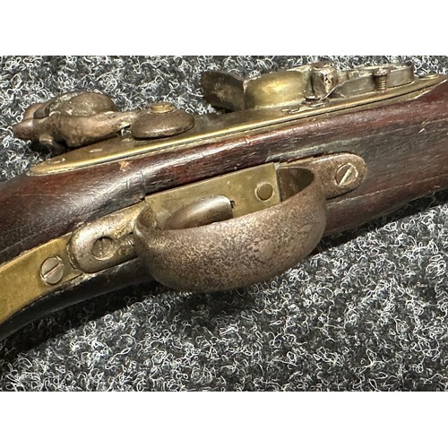 9324 - Flintlock Pistol with 260mm long barrel. Bore approx. 15mm. No makers mark. Action a/f. Overall leng... 