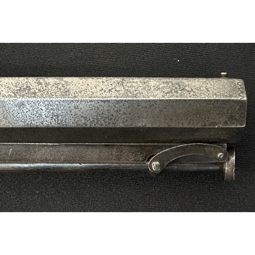 9327 - English Percussion Cap Belt Pistol with octagonal barrel 115mm in length. Bore approx. 13mm. Barrel ... 