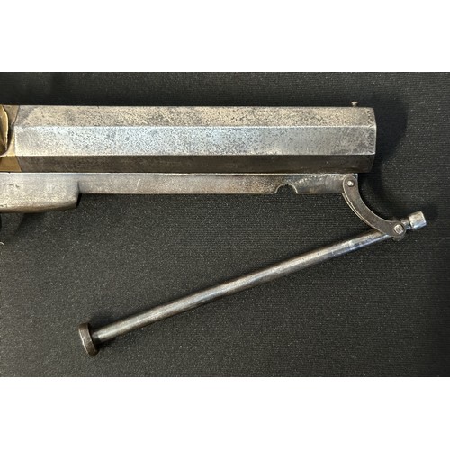 9327 - English Percussion Cap Belt Pistol with octagonal barrel 115mm in length. Bore approx. 13mm. Barrel ... 