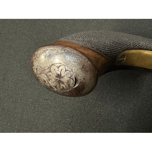 9327 - English Percussion Cap Belt Pistol with octagonal barrel 115mm in length. Bore approx. 13mm. Barrel ... 