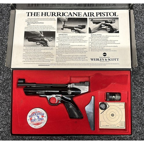 9333 - Webley & Scott Hurricane .22 cal Air Pistol. No serial number. Barrel length 200mm. Overall length 2... 