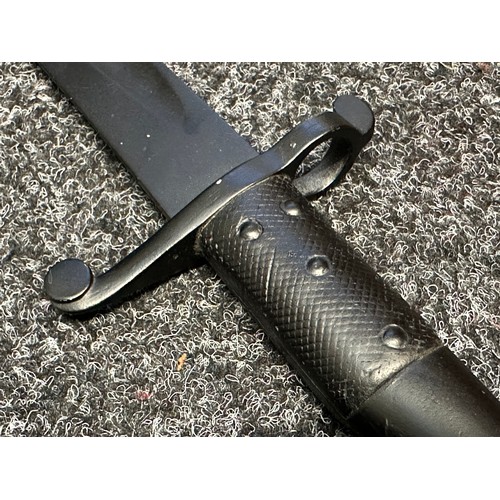 9064A - British 1863 Pattern Whitworth bayonet with Single edged fullered ‘yataghan’ downward-curving blade ... 