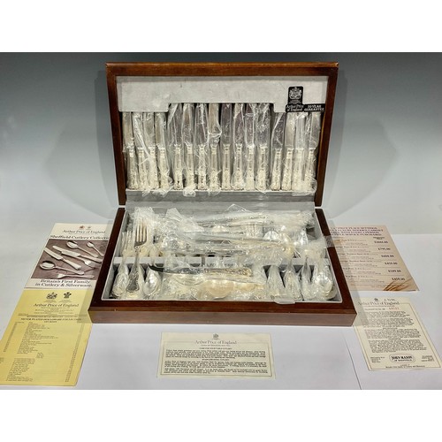 78 - An Arthur Price canteen, fitted with a King's pattern suite of flatware for eight, unused with paper... 