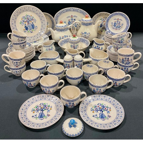 87 - A Johnson Bros. Hearts and Flowers pattern dinner and tea service; others similar, qty