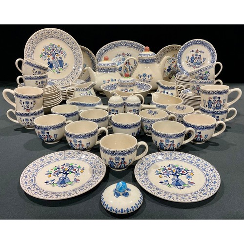 87 - A Johnson Bros. Hearts and Flowers pattern dinner and tea service; others similar, qty