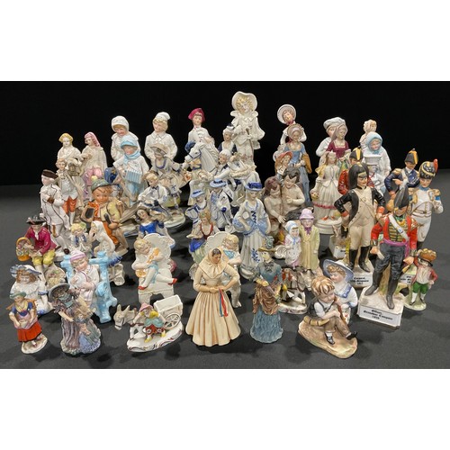 88 - A set of five Continental porcelain military figures; 19th century bisque figures; other 19th centur... 