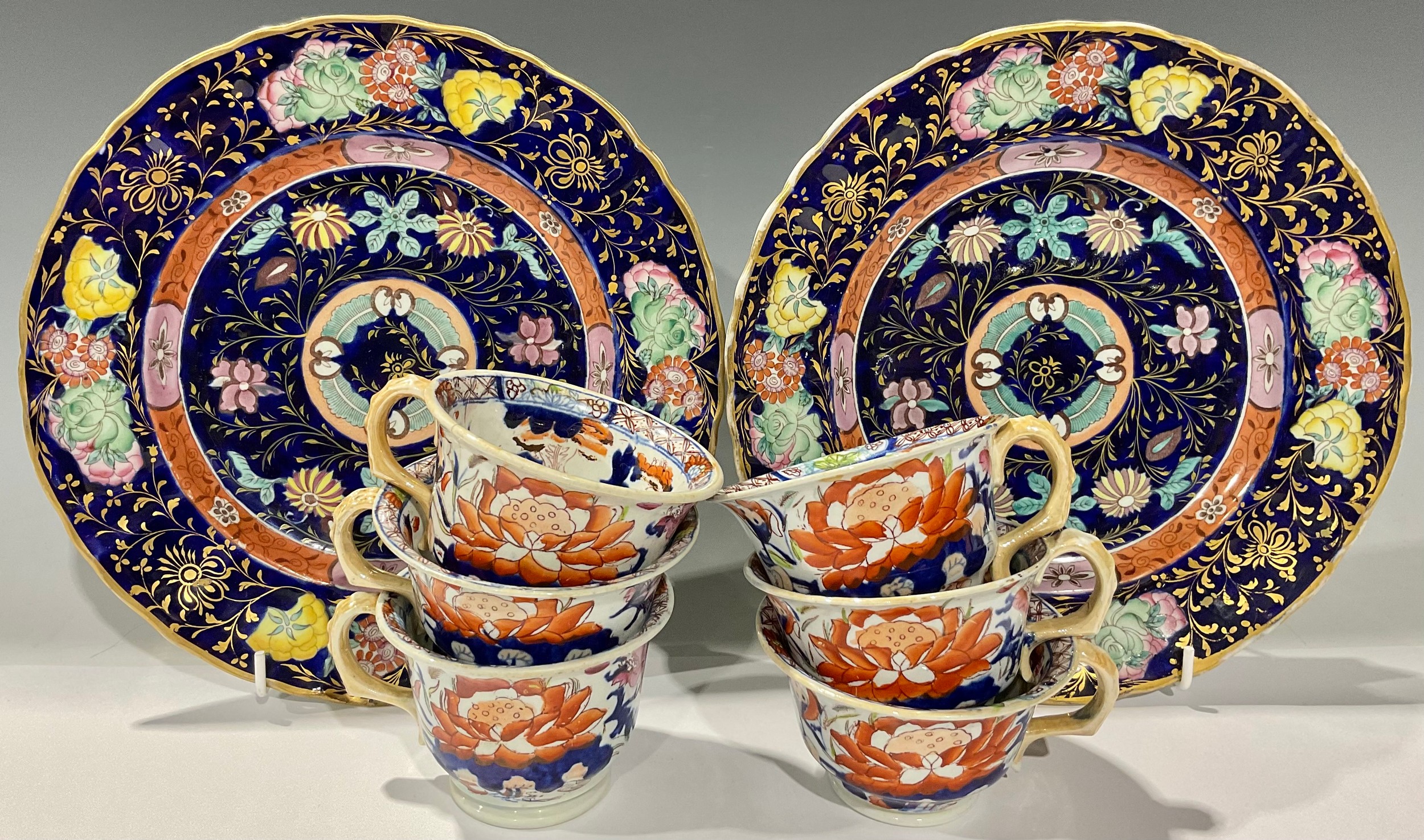 Ceramics - a pair of Mason’s Ironstone Imari palette dessert plates ...