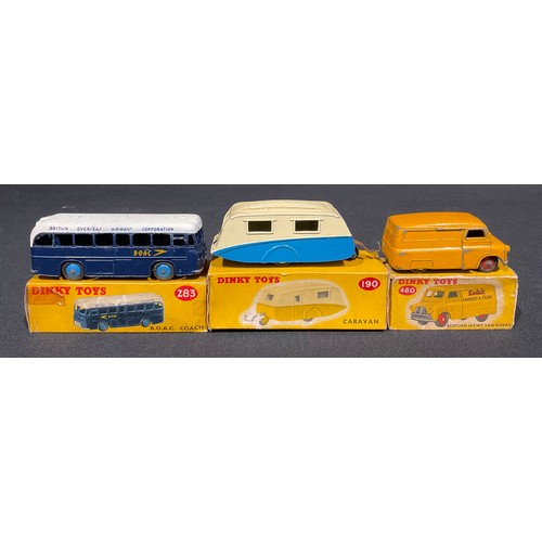 362 - Toys & Juvenalia - Dinky Toys 190 caravan, boxed; Dinky Toys 480 Bedford 10 CWT. van 'Kodak', boxed ... 