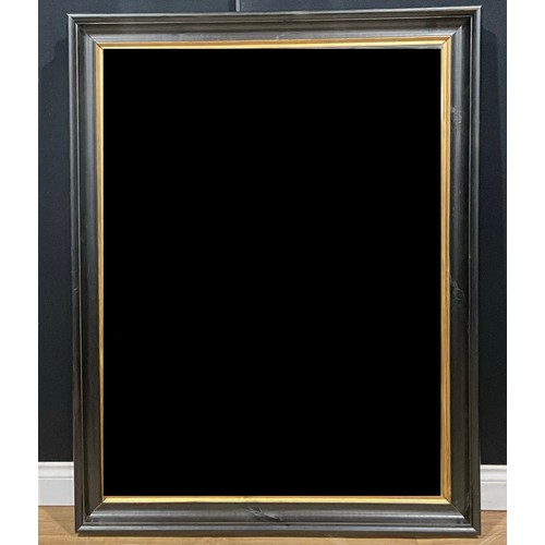 438 - A large 19th century style ebonised mirror, 138cm x 107cm