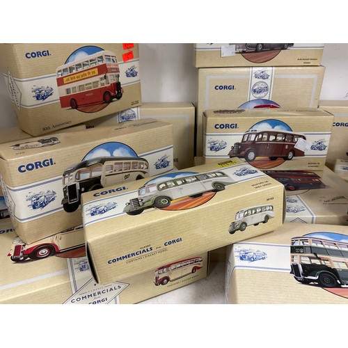 129 - Diecast Vehicles - Commercial from Corgi including; Bedford OB Meredith, Guy Arab Birmingham, Leylan... 