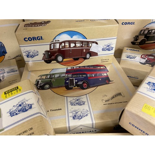 129 - Diecast Vehicles - Commercial from Corgi including; Bedford OB Meredith, Guy Arab Birmingham, Leylan... 