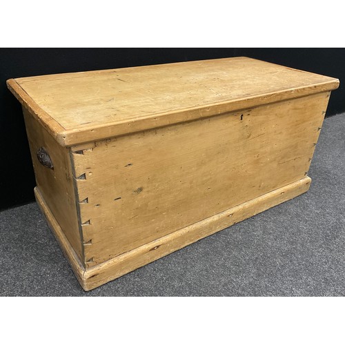 66 - A late 19th / early 20th century Pine tool chest, 44cm high x 95cm wide x 47cm deep.