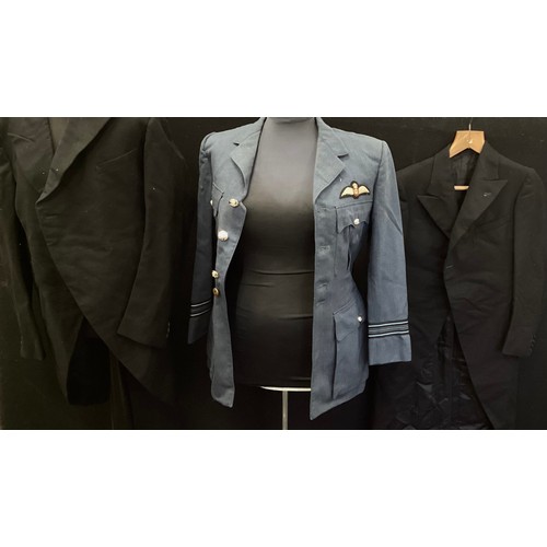 194A - A RAF uniform jacket, Squadron Leader arm strips, two tail coat dinner jackets, one dated 38 (3)