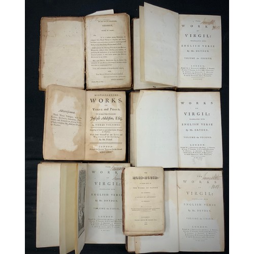 272 - Books - Antiquity books including; Mr Dryden ' The Works of Virgil', Volume 1-4, other 18th century ... 