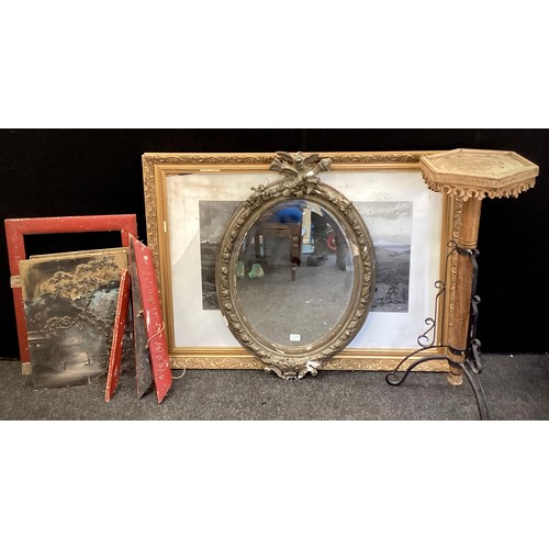 200A - A 19th century oval looking glass, 88cm x 57cm; P. Alex Protais, After, ‘Le Soir De Saint-Privat’, p... 