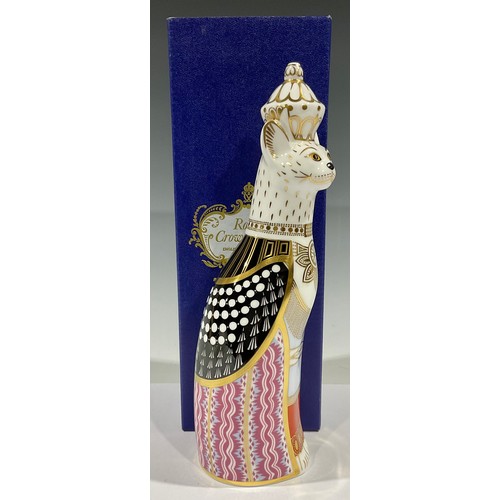 81 - A Royal Crown Derby model from The Royal Cats Collection, Burmese Cat, 22cm, printed mark in red, fi... 