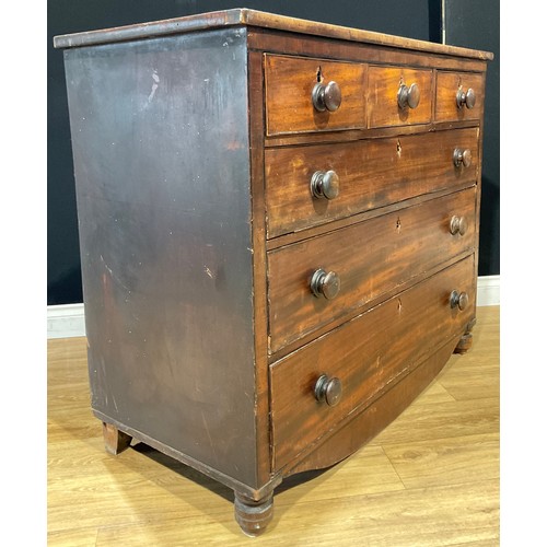 102 - A Post-Regency mahogany chest, possibly Scottish, slightly oversailing rectangular top above three s... 