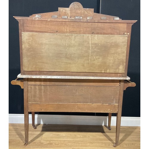 118 - An Art Nouveau walnut tile back washstand, 122cm wide, c.1900