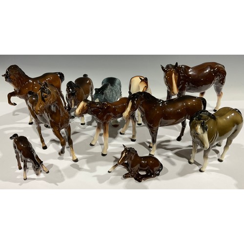 697 - A Beswick model of a horse, Spirit of the Wind; others similar, including Beswick, Doulton, Melba, e... 