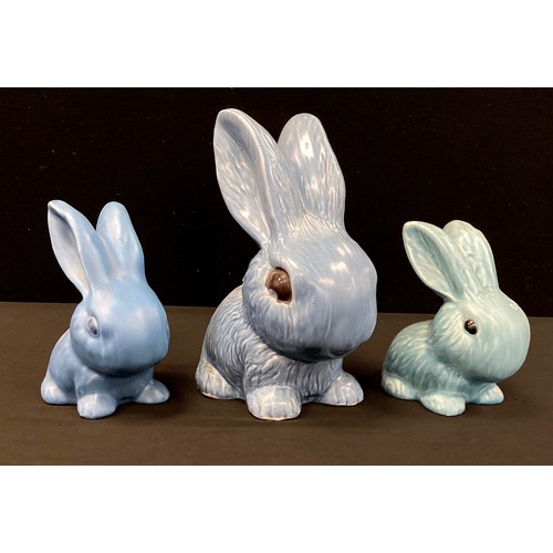 A set of three graduated Sylvac Rabbits, each in a different shade of ...