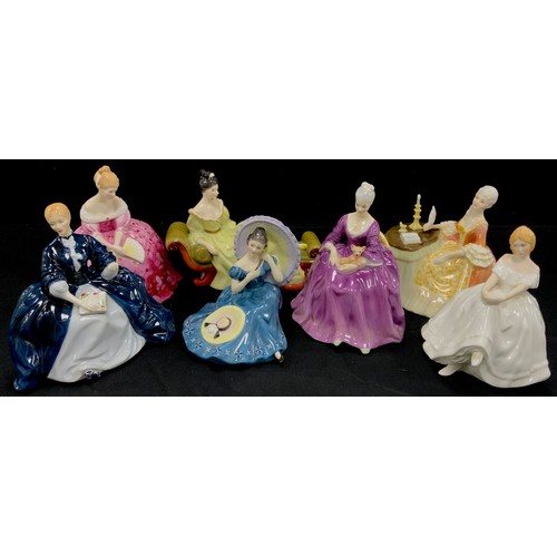 102 - Royal Doulton figures including; Heather HN 2956, Meditation HN 2330, Charlotte HN 2421, Pensive Mom... 