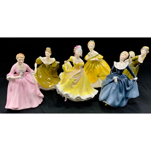 116 - Royal Doulton figure including; Fragrance HN 2334, A Hostess of Williamsburg HN2209, Ninette HN 2379... 