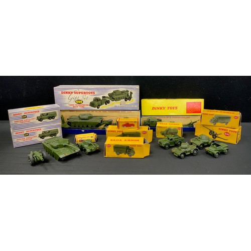 136 - Toys and Juvenilia - Dinky Toys including Gift Set containing Tank transporter with tank, medium art... 