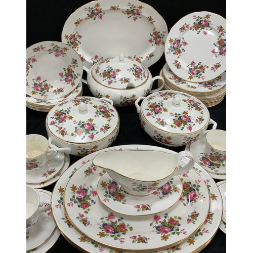 169 - An Albany floral dinner service for six including; six large dinner plates, six smaller, six bowls, ... 